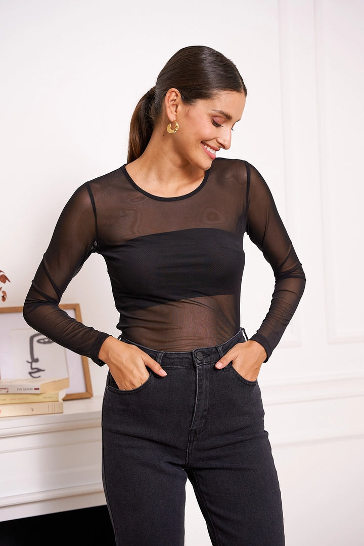Stretch Mesh Pusero Black