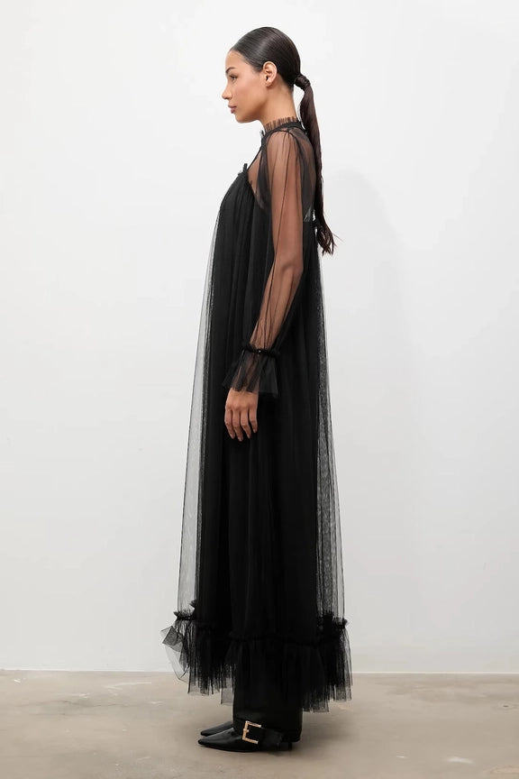 Iryna Long Tyllimekko Black