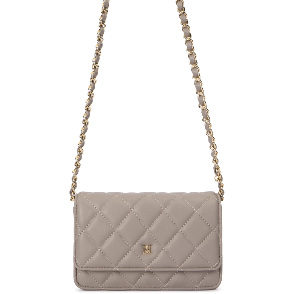 Leather Quilted Mini Bag Taupe