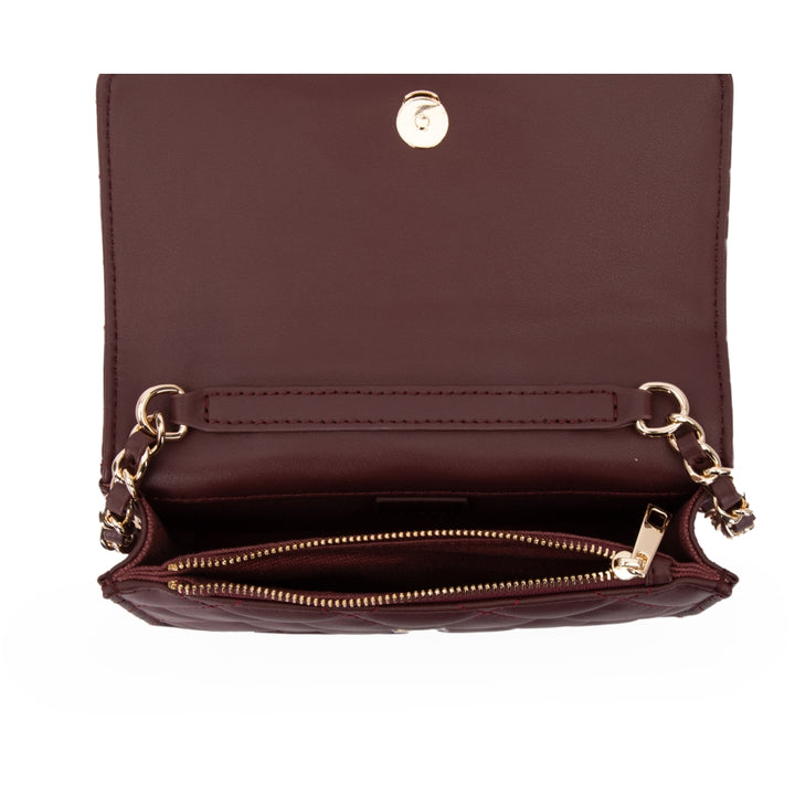 Leather Quilted Mini Bag Maroon