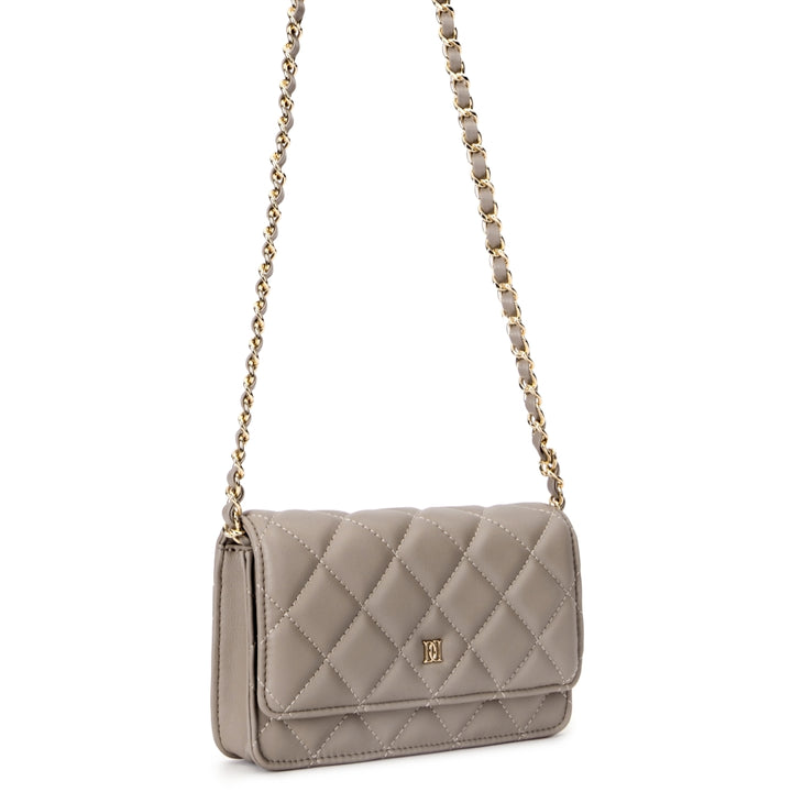 Leather Quilted Mini Bag Taupe