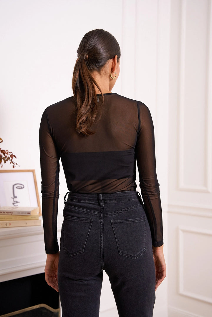 Stretch Mesh Pusero Black