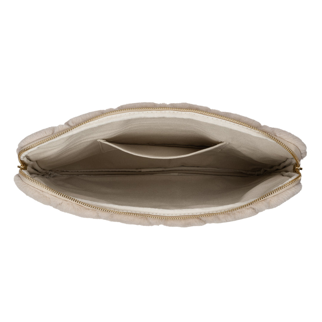 DARK Department Faux Fur Quilted Mac Cover Sand