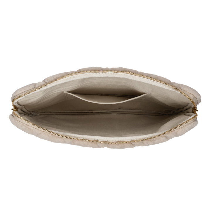 DARK Department Faux Fur Quilted Mac Cover Sand