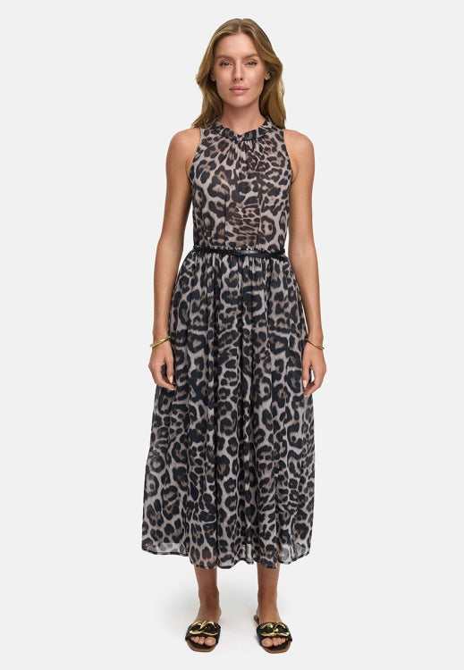 Cotton Voile Mekko Leopard