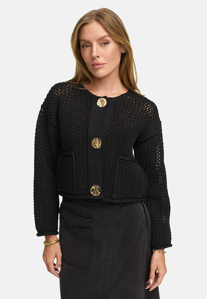 Noir Fishnet Neulosjakku Black