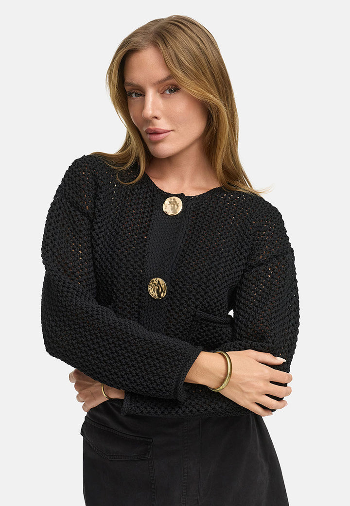 Noir Fishnet Neulosjakku Black