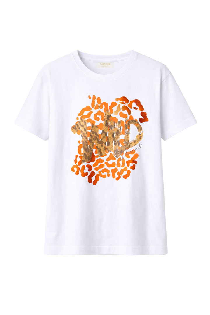 CATNOIR Wild Print T-paita White