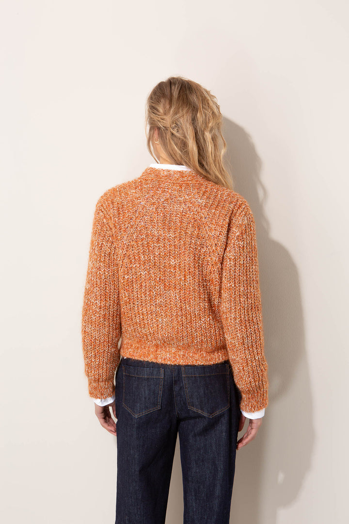 Mohair Blend Neuletakki Orange Mix