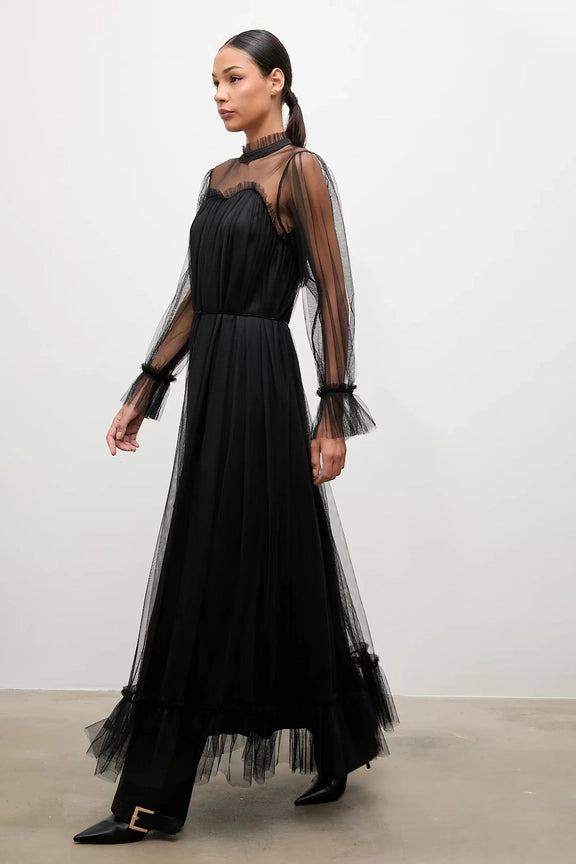 Iryna Long Tyllimekko Black