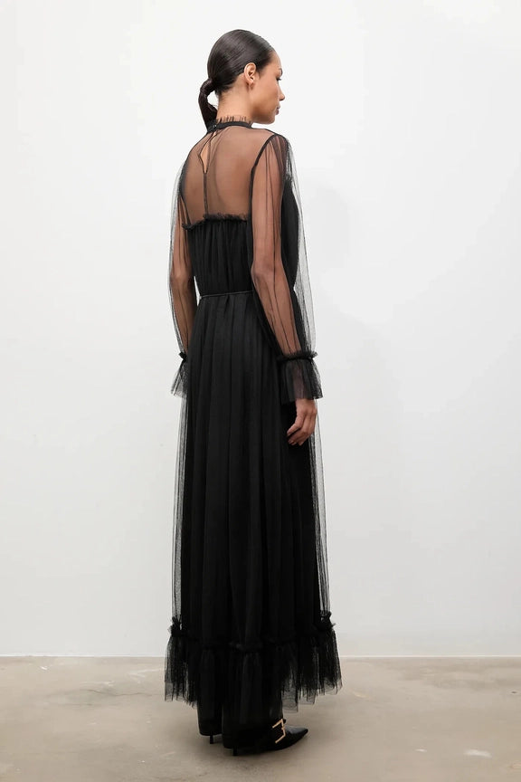Iryna Long Tyllimekko Black