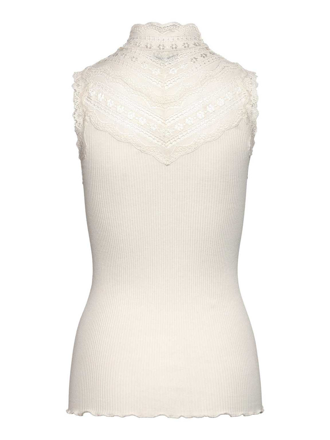 Benita Silk SL Turtleneck Lace Toppi Ivory