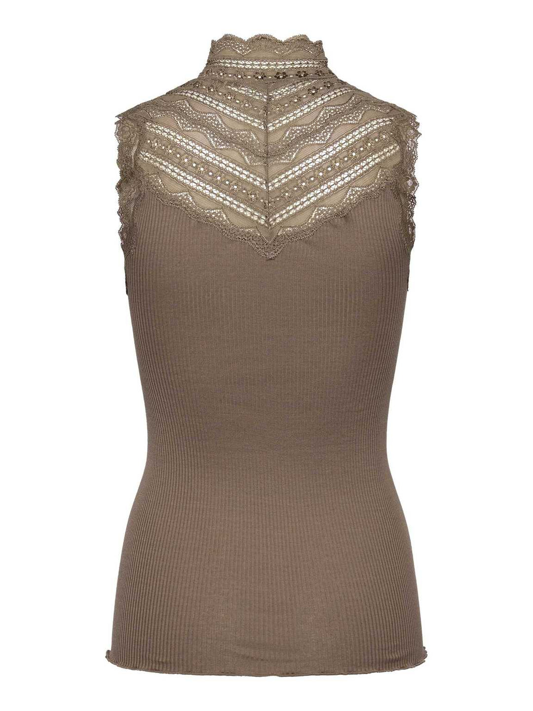 Benita Silk SL Turtleneck Lace Toppi Walnut