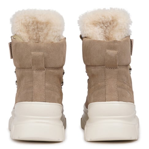 Pecol Low Shearling Boots W/ Laces Taupe