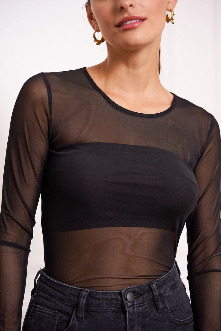 Stretch Mesh Pusero Black