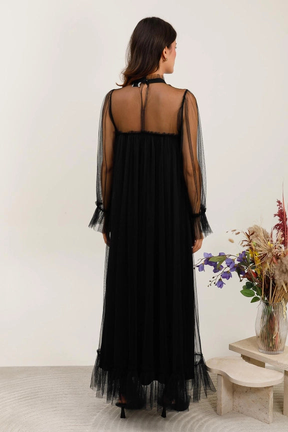Iryna Long Tyllimekko Black