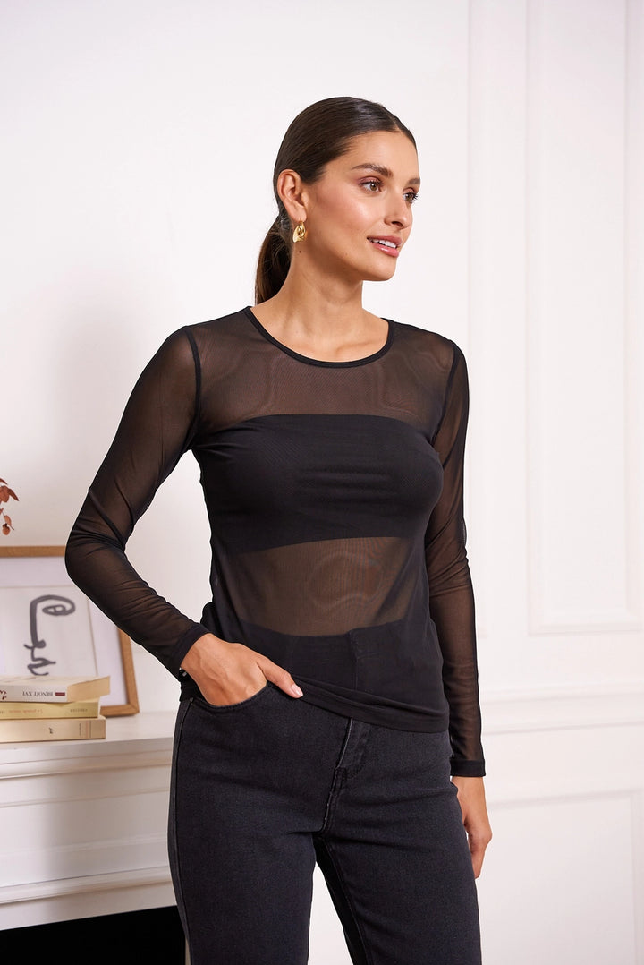 Stretch Mesh Pusero Bordeaux
