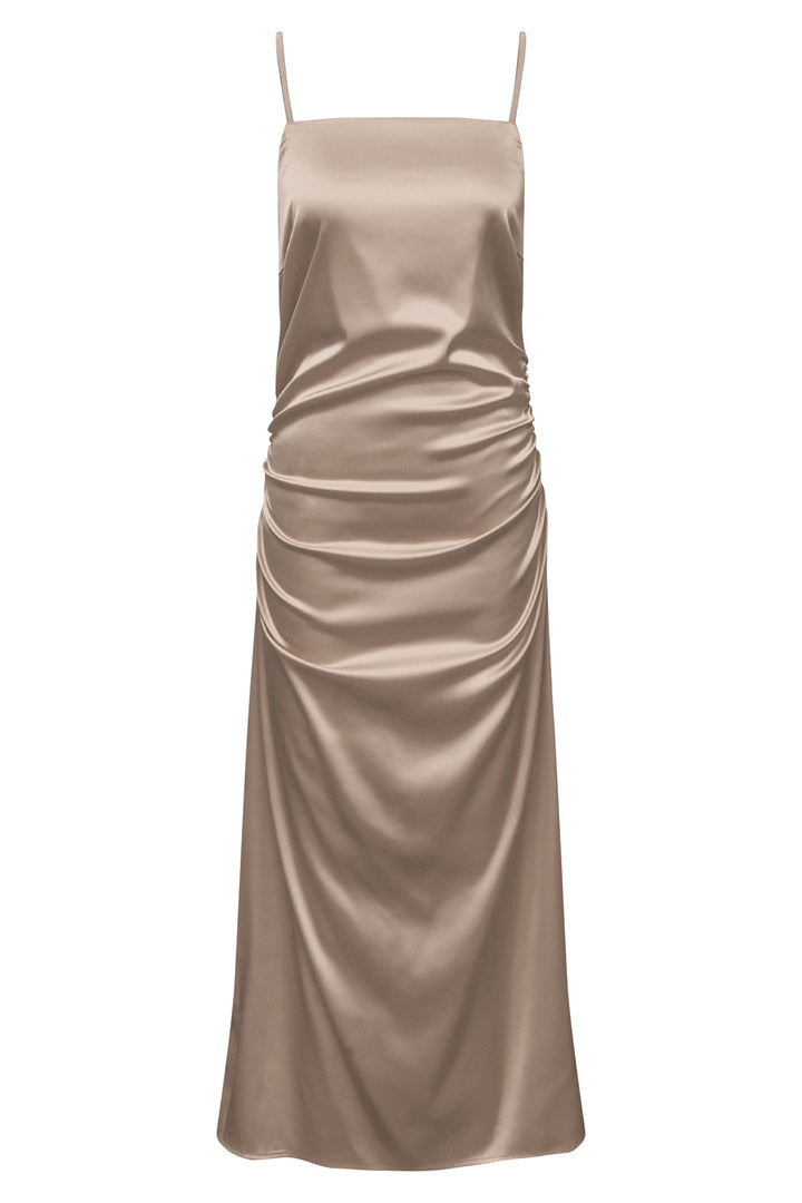 Simone Satin Mekko Champagne