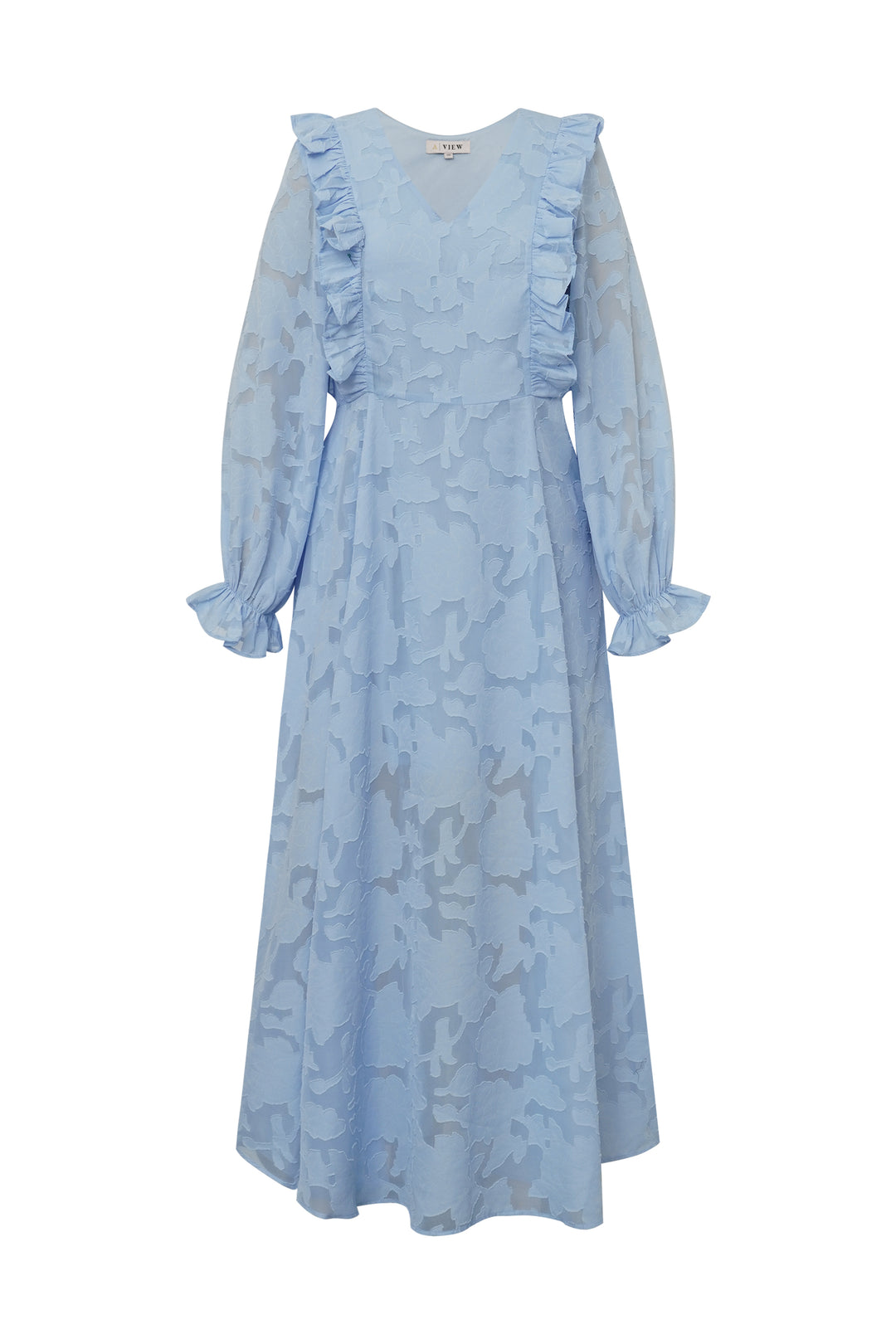 Floretta Ruffle Mekko Light Blue