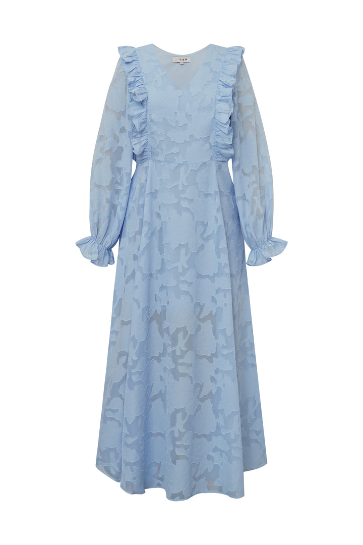 Floretta Ruffle Mekko Light Blue