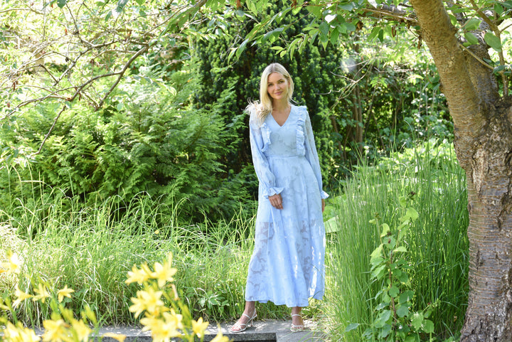 Floretta Ruffle Mekko Light Blue