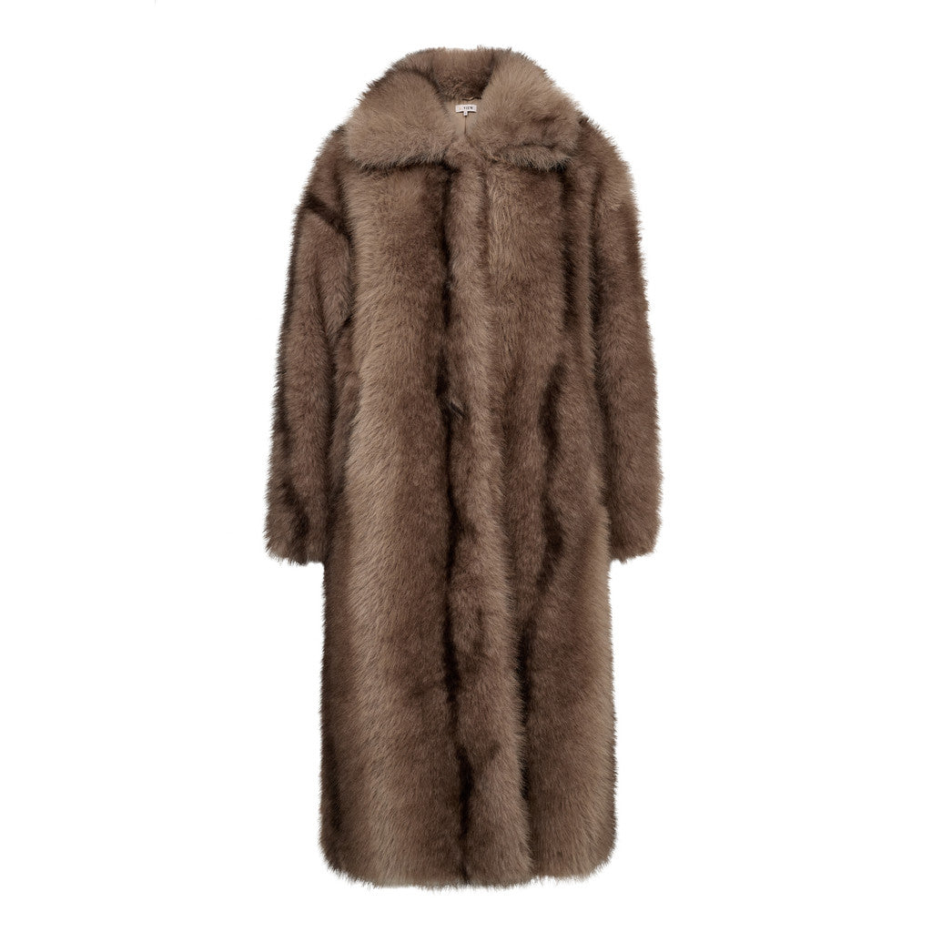 Mink Faux Fur Takki Taupe