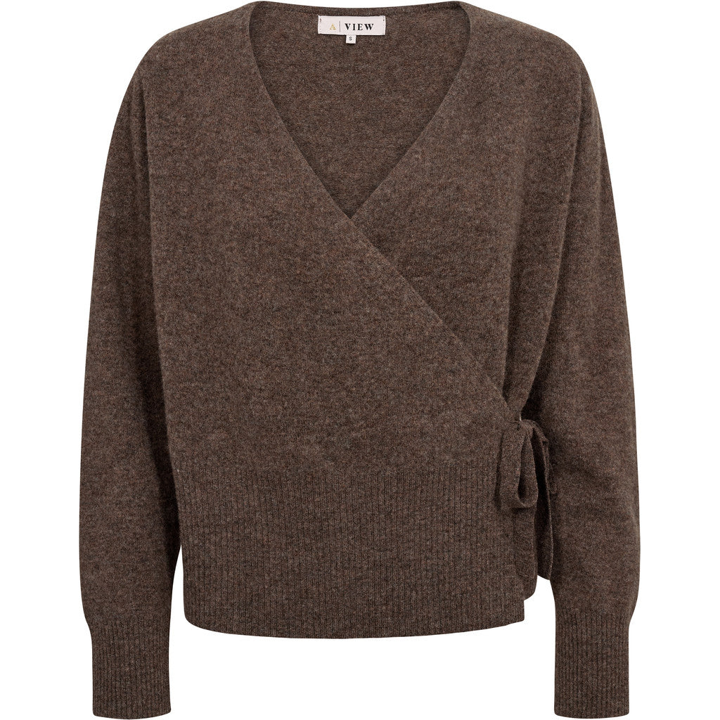 Merino Wrap Neulepusero Brown