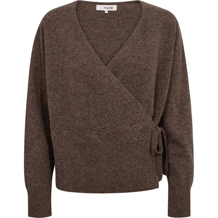 Merino Wrap Neulepusero Brown