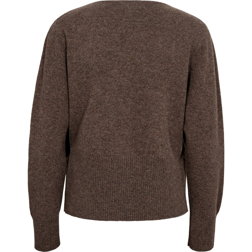 Merino Wrap Neulepusero Brown