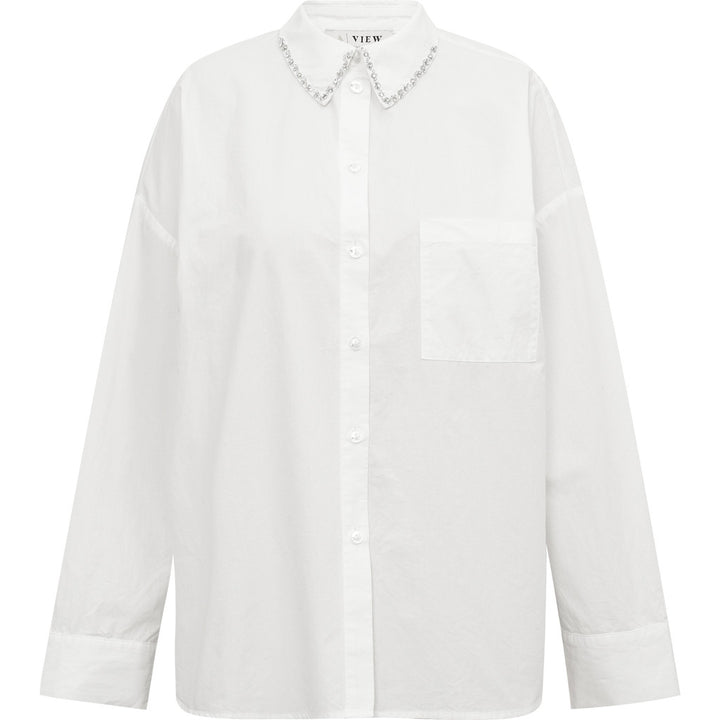 Ebba Jewel Collar Paita Off White