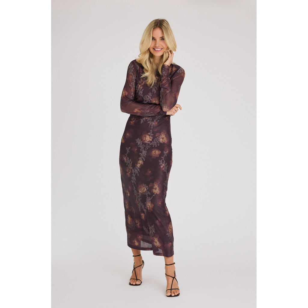 Belena L/S Mekko Brown/Sand