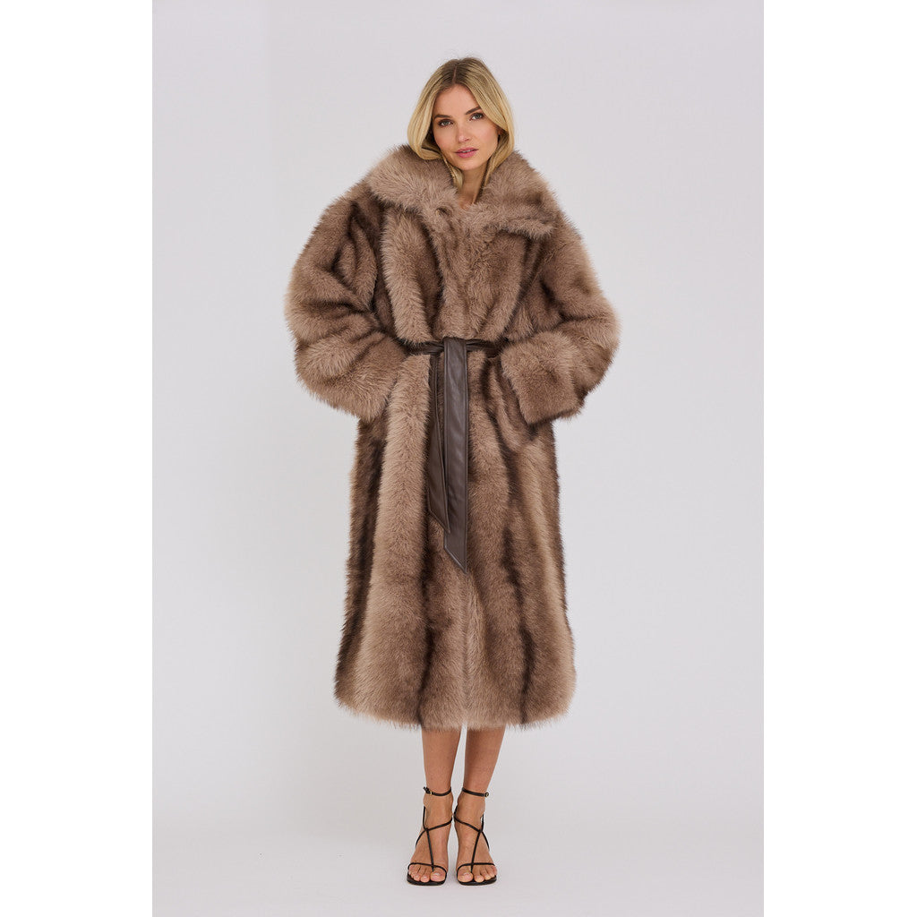 Mink Faux Fur Takki Taupe