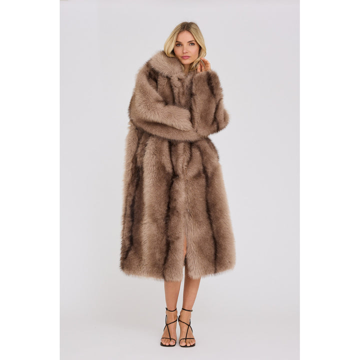 Mink Faux Fur Takki Taupe