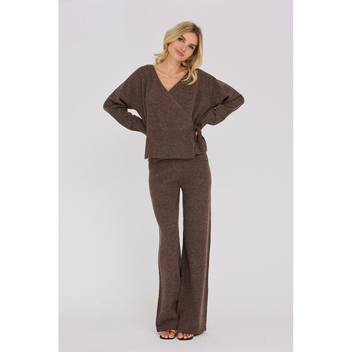 Merino Wrap Neulepusero Light Brown