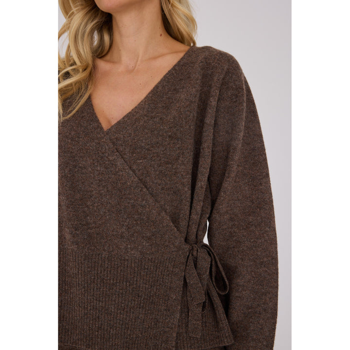 Merino Wrap Neulepusero Brown
