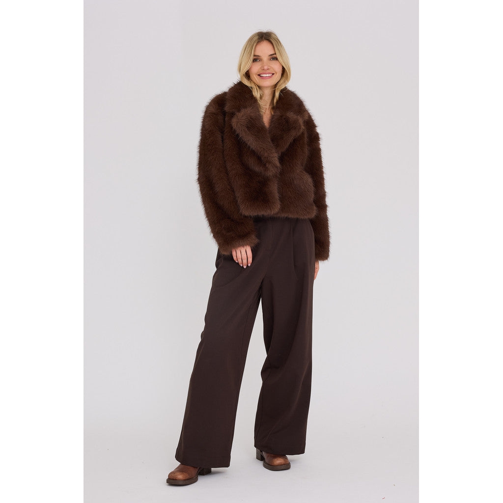 Faux Fur Takki Dark Brown