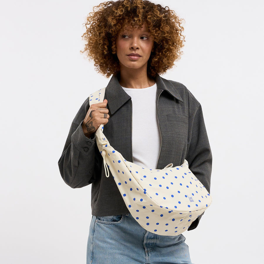Moon Bag Ruffle Dot Cream