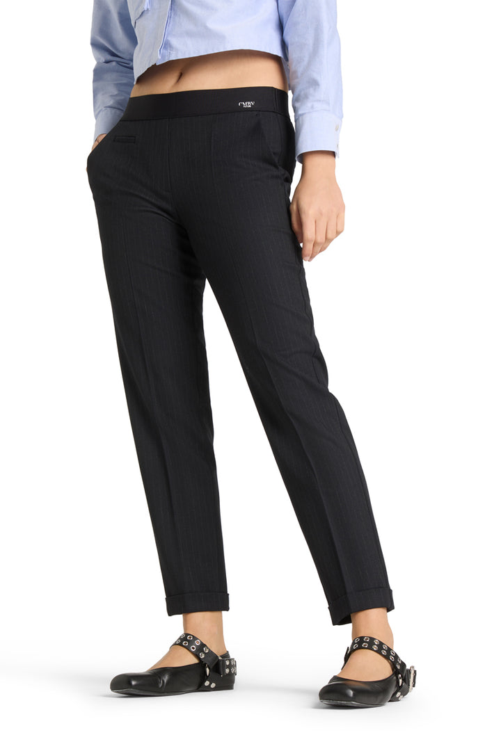 Kim Housut Pin Stripe Deep Midnight