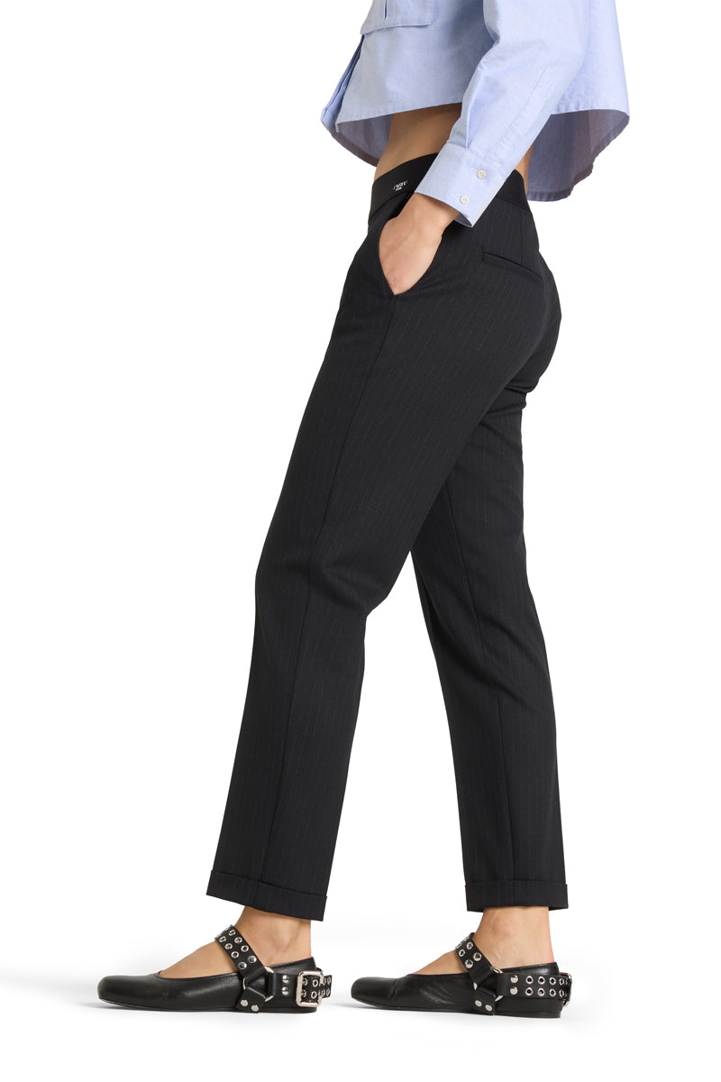 Kim Housut Pin Stripe Deep Midnight