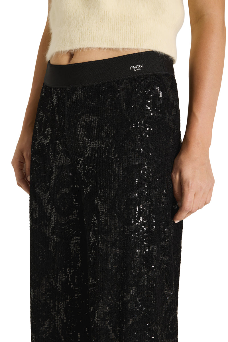 Cambio Allison Paljettihousut Black on Black