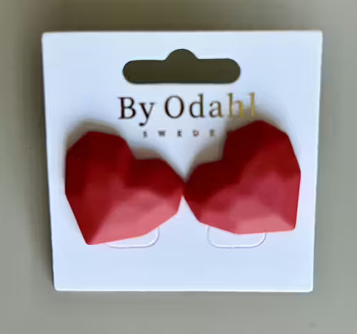 Heart Stud Korvakorut Red