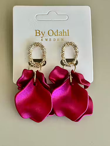 Petal Glow Korvakorut Fuchsia/Gold
