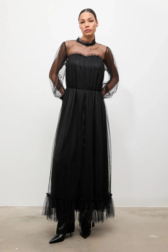 Iryna Long Tyllimekko Black
