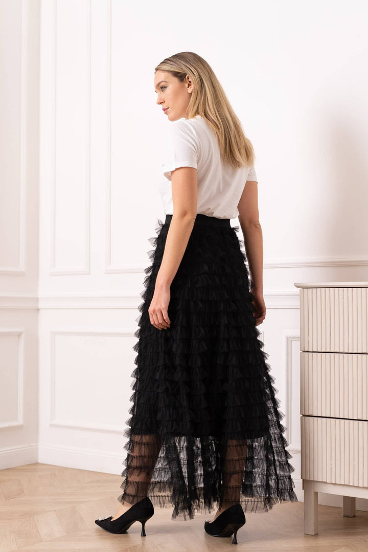 Alma Long Ruffles Tyllihame Black - CHOKLATE PARIS - My Milou