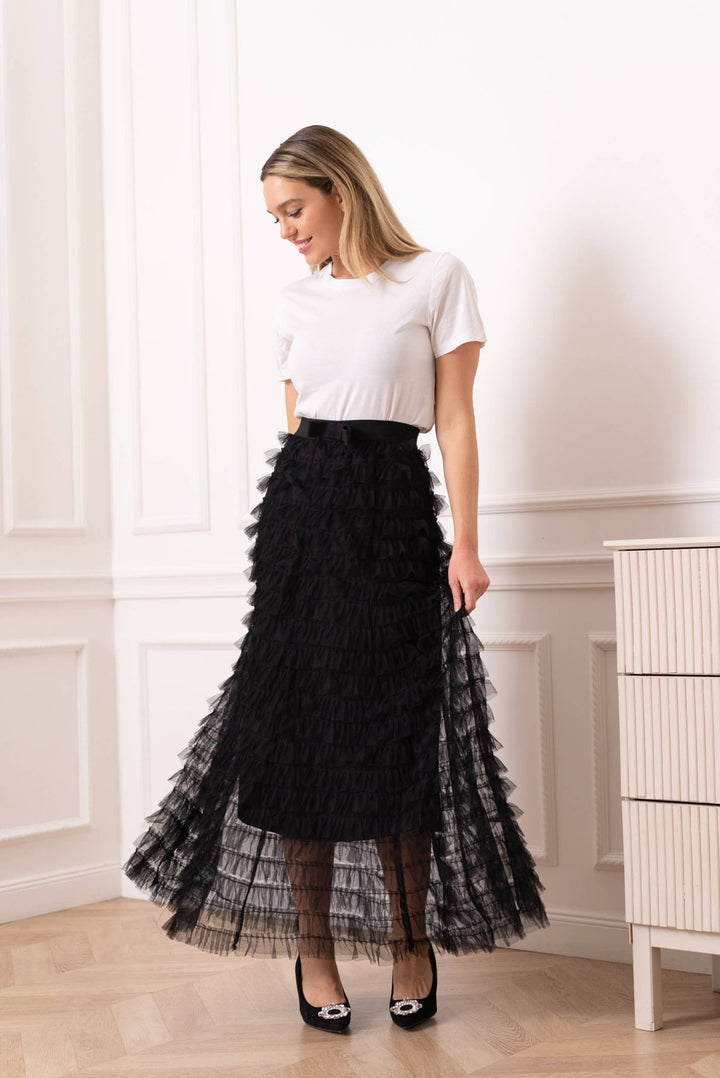 Alma Long Ruffles Tyllihame Black - CHOKLATE PARIS - My Milou