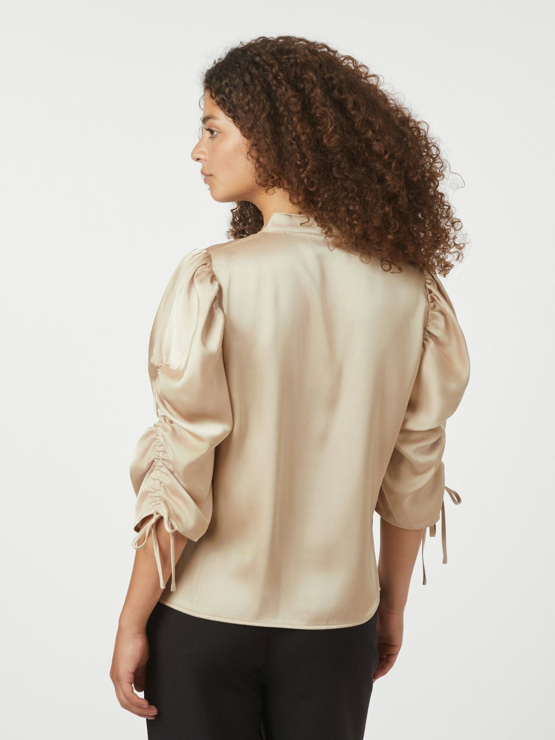 Alvira Drapy Satin Pusero Champagne - Neo Noir - My Milou