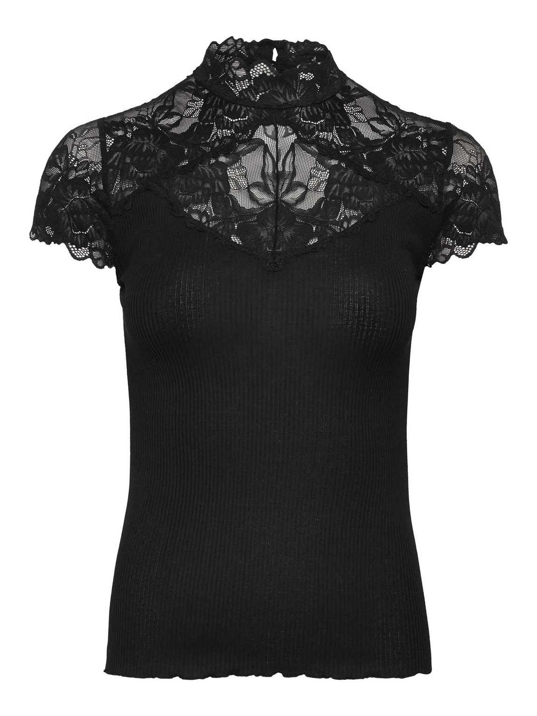 Beatha Silk Capsleeve Lace T-shirt Black - Rosemunde - My Milou