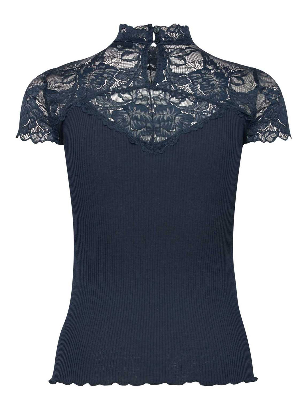 Beatha Silk Capsleeve Lace T-shirt Navy - Rosemunde - My Milou