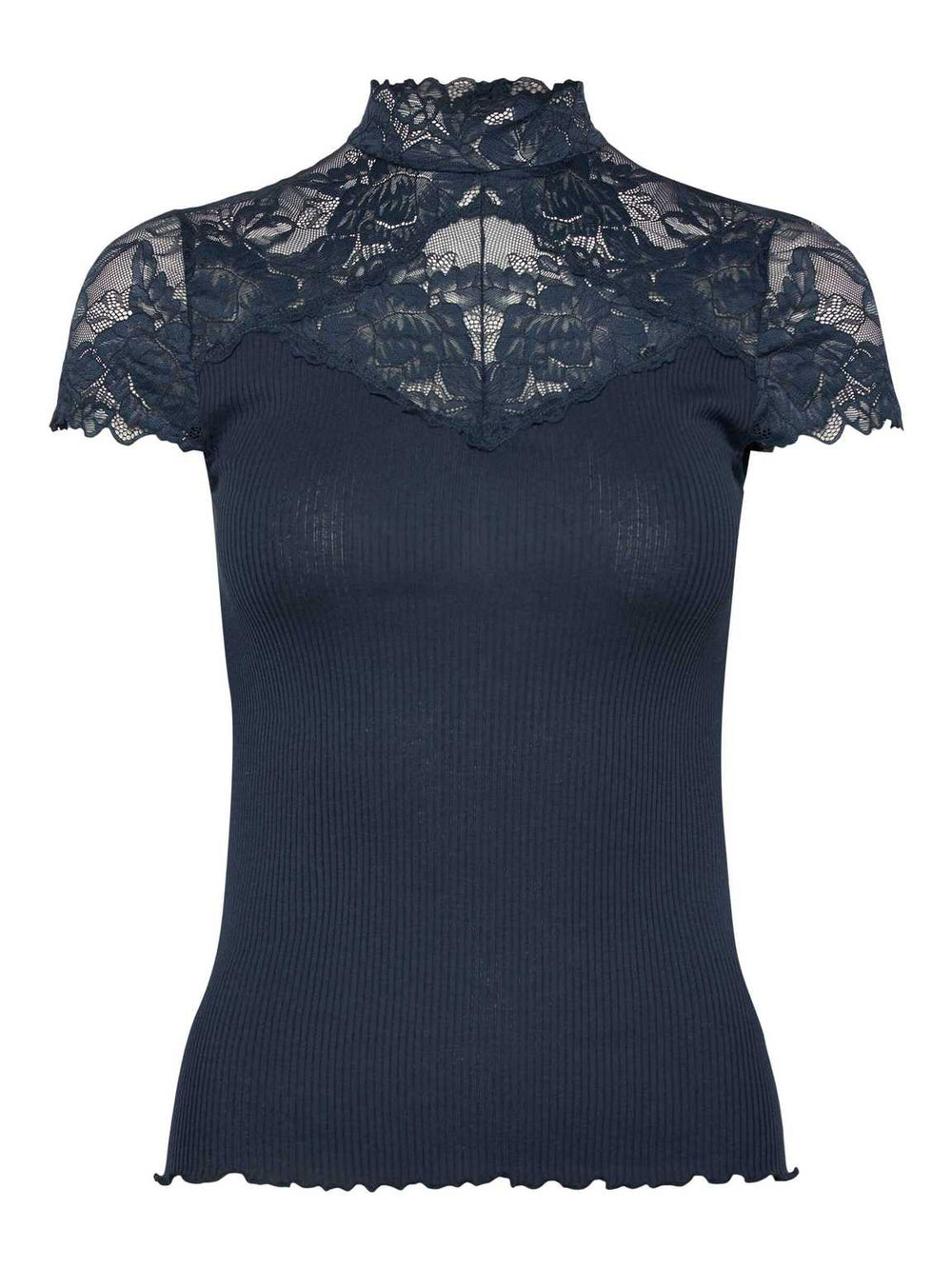 Beatha Silk Capsleeve Lace T-shirt Navy - Rosemunde - My Milou