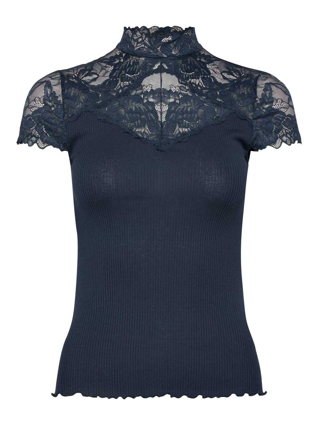 Beatha Silk Capsleeve Lace T-shirt Navy - Rosemunde - My Milou